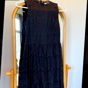 Lucid Pink high neck black lace dress size small